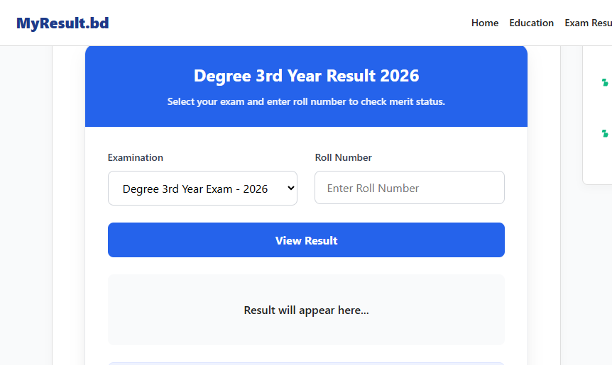 Degree 3rd Year Result 2026