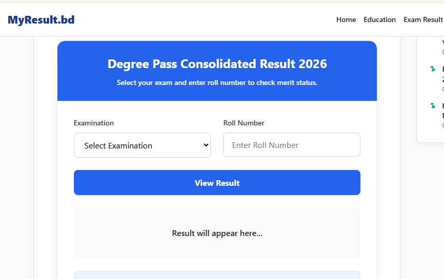 Degree Pass Consolidated Result
