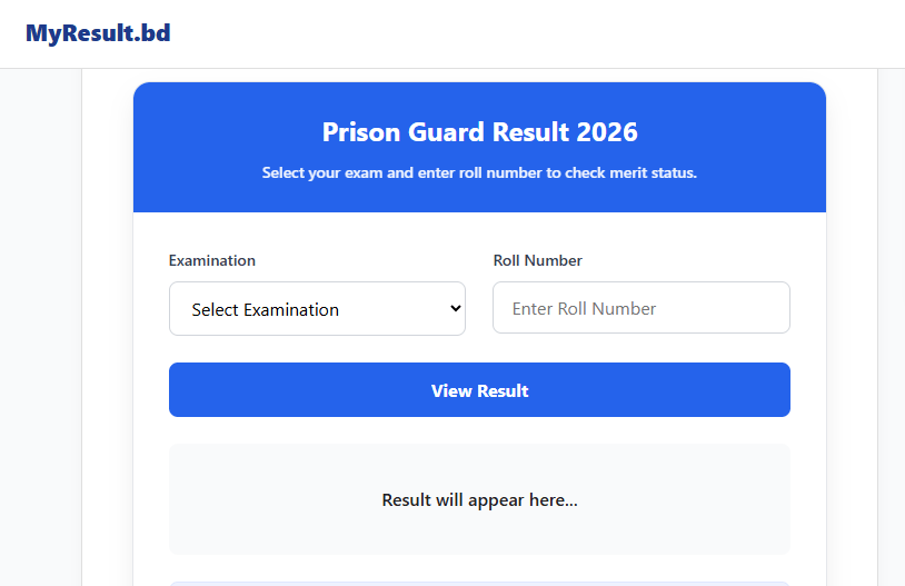 Prison Guard Exam Result 2026